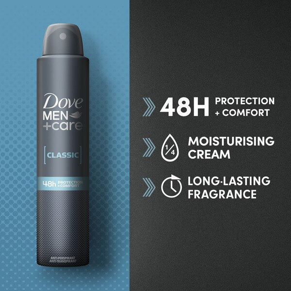 Dove Men+Care Antiperspirant Aerosol Deodorant Classic 200ml GOODS Superdrug   