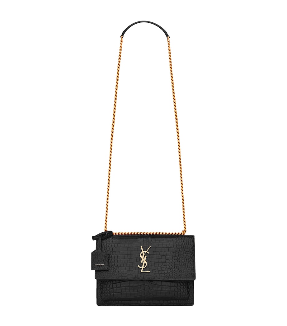Saint Laurent croc-embossed shoulder bag medium Sunset - British product