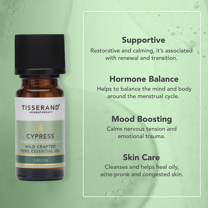 Tisserand Cypress Wild Crafted Pure Essential Oil 9ml (British brand)