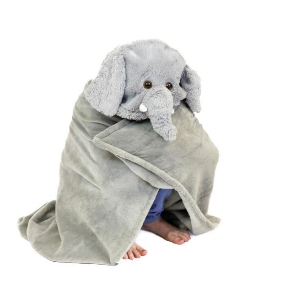 Cozy Noxxiez kids elephant hooded blanket large - British product