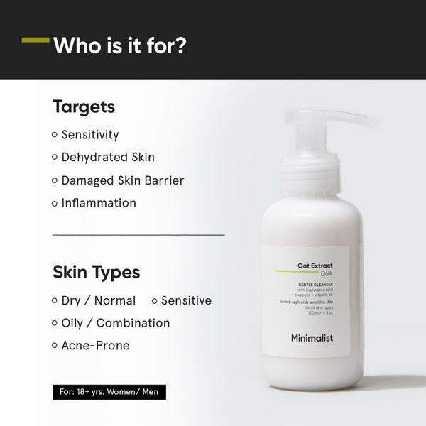 Minimalist Hydrating Gentle Cleanser for sensitive skin, imported from the UK