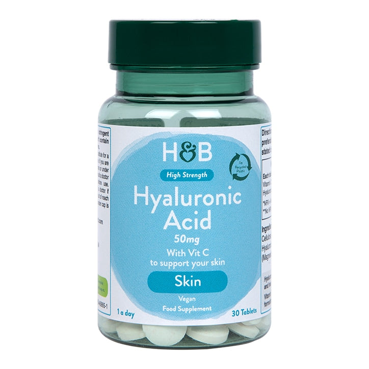 Holland & Barrett High Strength Hyaluronic Acid 50mg 30 Tablets Hair, Skin & Nails Vitamins Holland&Barrett   