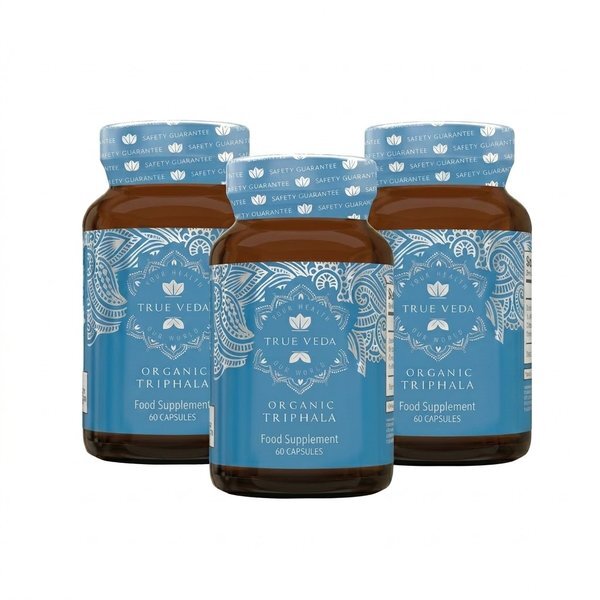 True Veda Organic Triphala supplement 180 capsules - British product