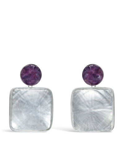 Harrods Alaïa Amethyst Pendant Earrings- Buy online at McGrocer