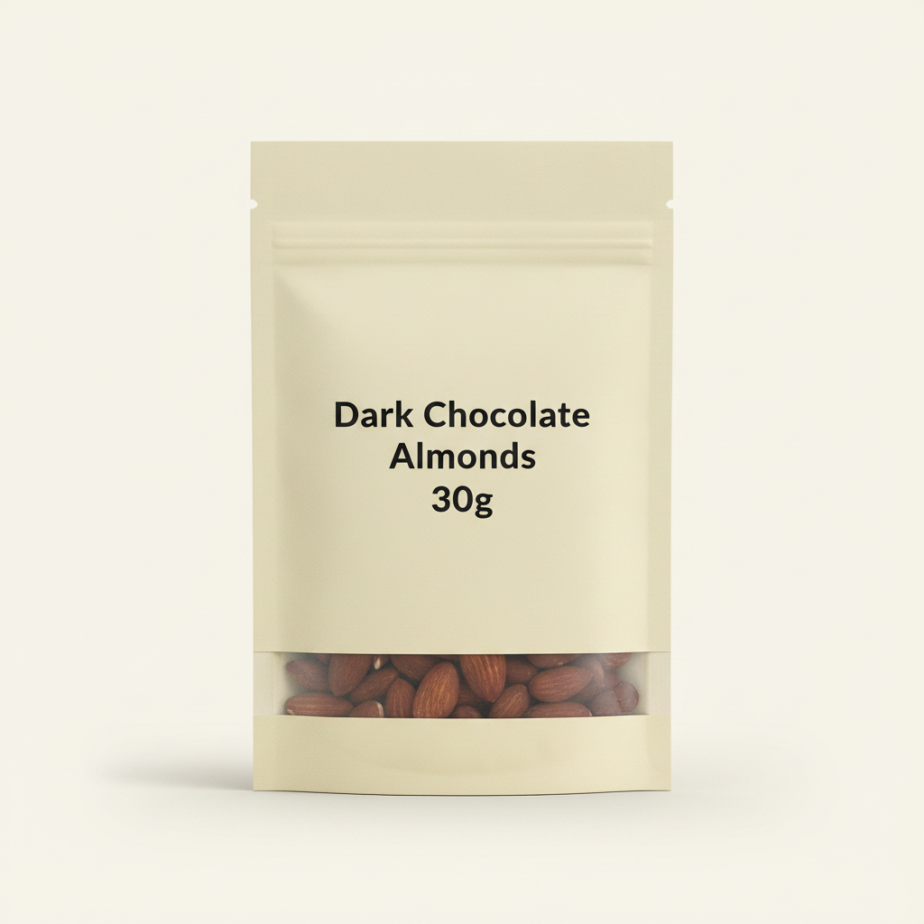 Holland & Barrett dark chocolate matcha almonds 30g, UK version