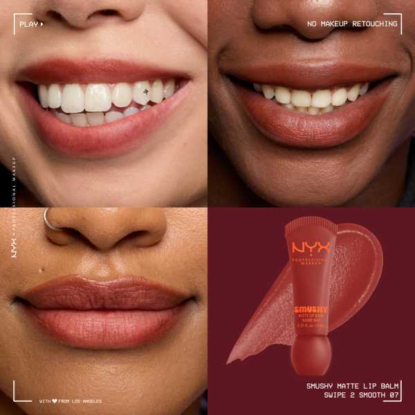 NYX Professional Makeup Smushy Matte Lip Balm Swipe 2 Smooth, imported from the UK
