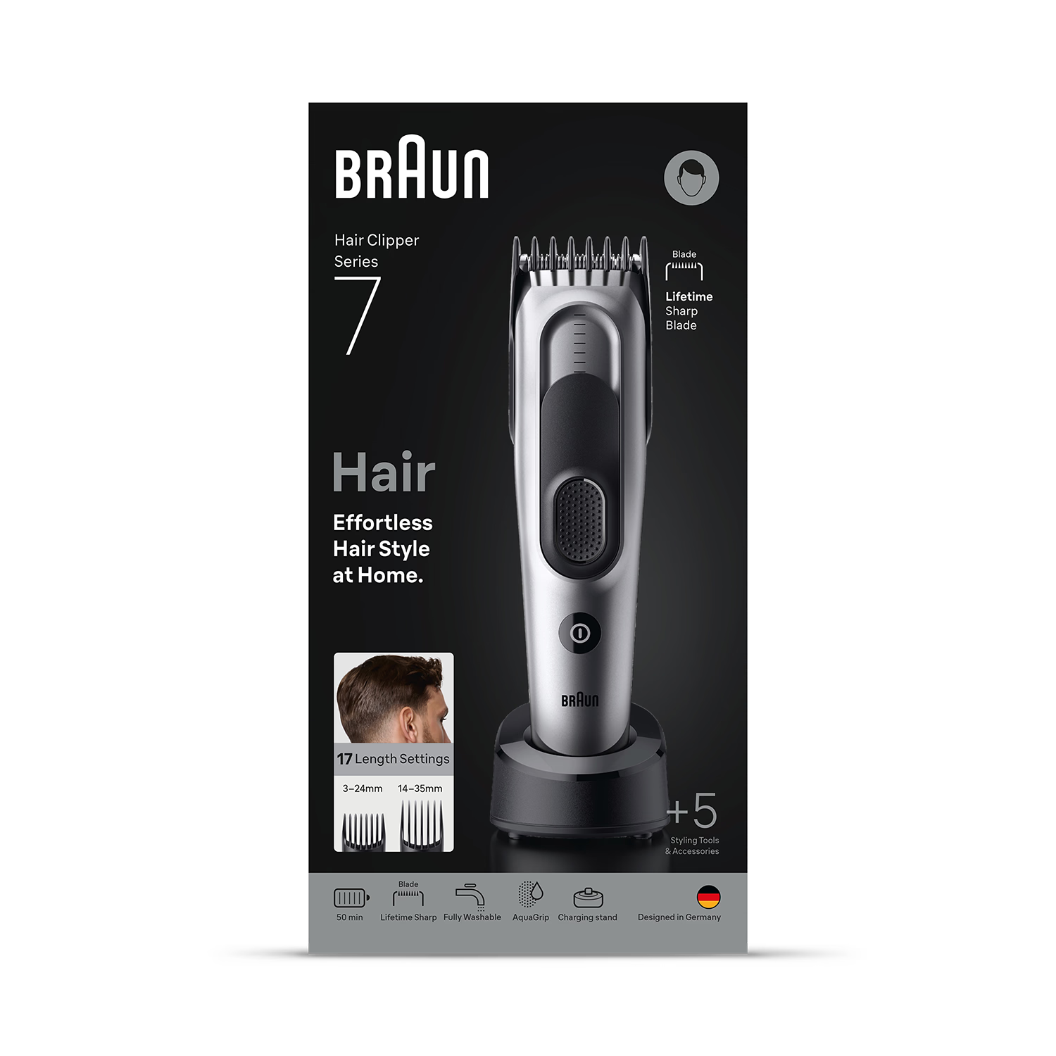 Braun Series 7 hair clipper HC7590 grey - British product