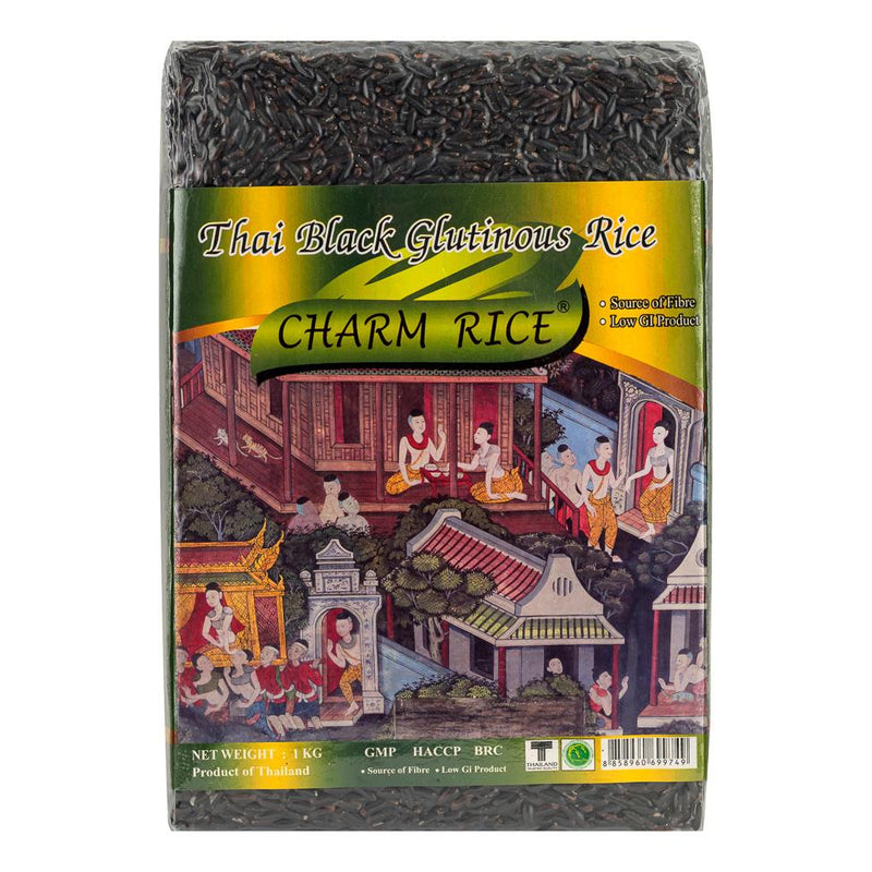 Charm Rice Thai black glutinous rice 1kg, UK version
