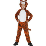 Smiffys tiger costume orange black hooded jumpsuit tail (British brand)