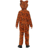 Smiffys tiger costume orange black hooded jumpsuit tail (British brand)
