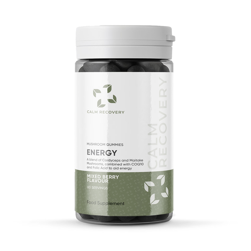 Calm Recovery mushroom gummies 60 servings mixed berry (British brand)