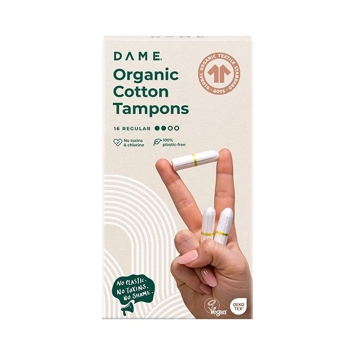 DAME Regular Cotton Tampons 16 Pack