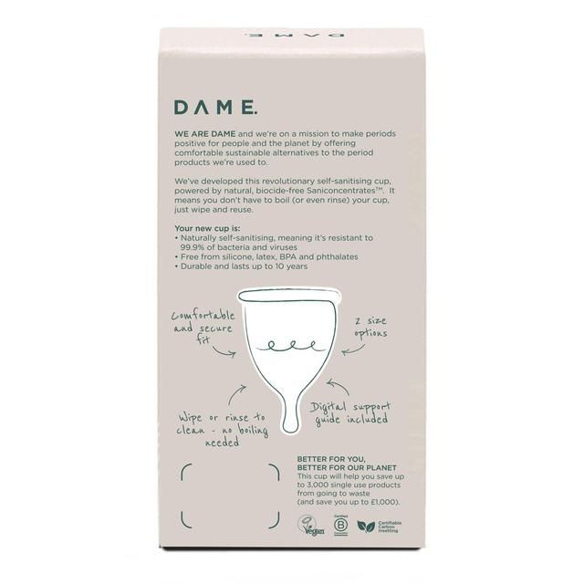 Dame Self Sanitising Menstrual Cup Large