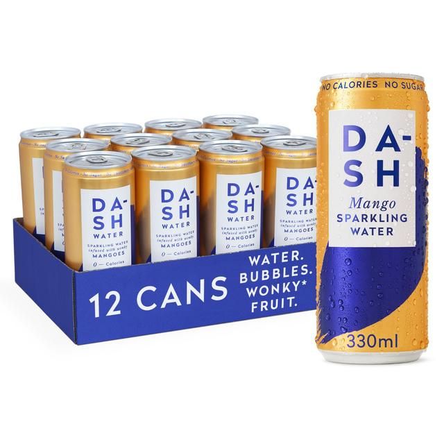 DASH Mango Infused Sparkling Water   12 x 330ml