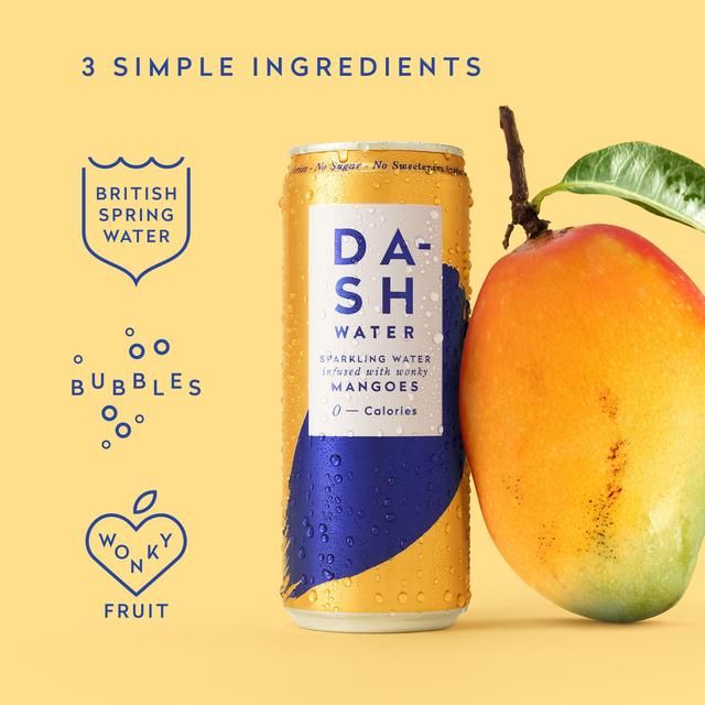 DASH Mango Infused Sparkling Water   12 x 330ml