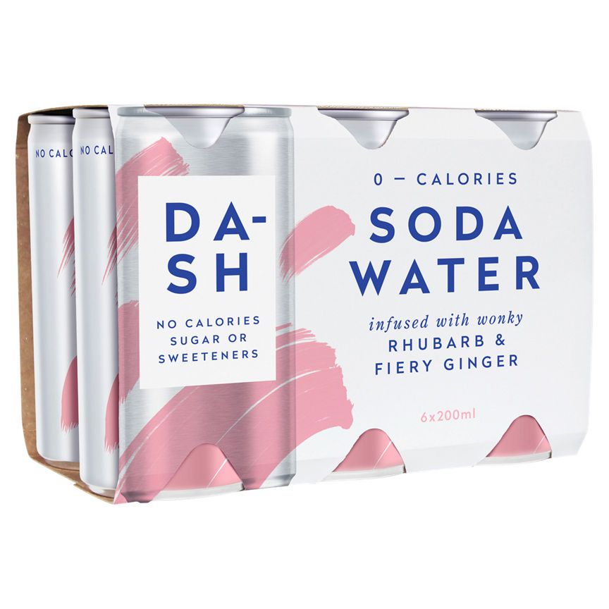 Dash Rhubarb &amp;amp; Fiery Ginger Soda Water Cans