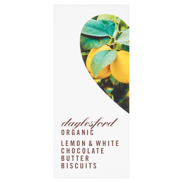 Daylesford Organic White Chocolate Dipped Lemon Biscuits   150g