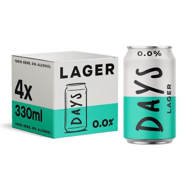 Days 0.0% Alcohol Free Lager Cans   4 x 330ml