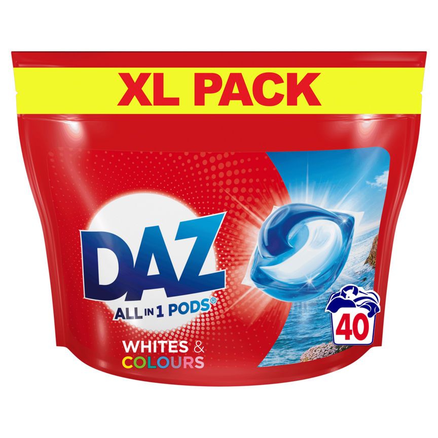 Daz ALL in 1 PODs Washing Capsules Whites &amp;amp; Colours 40 Washes