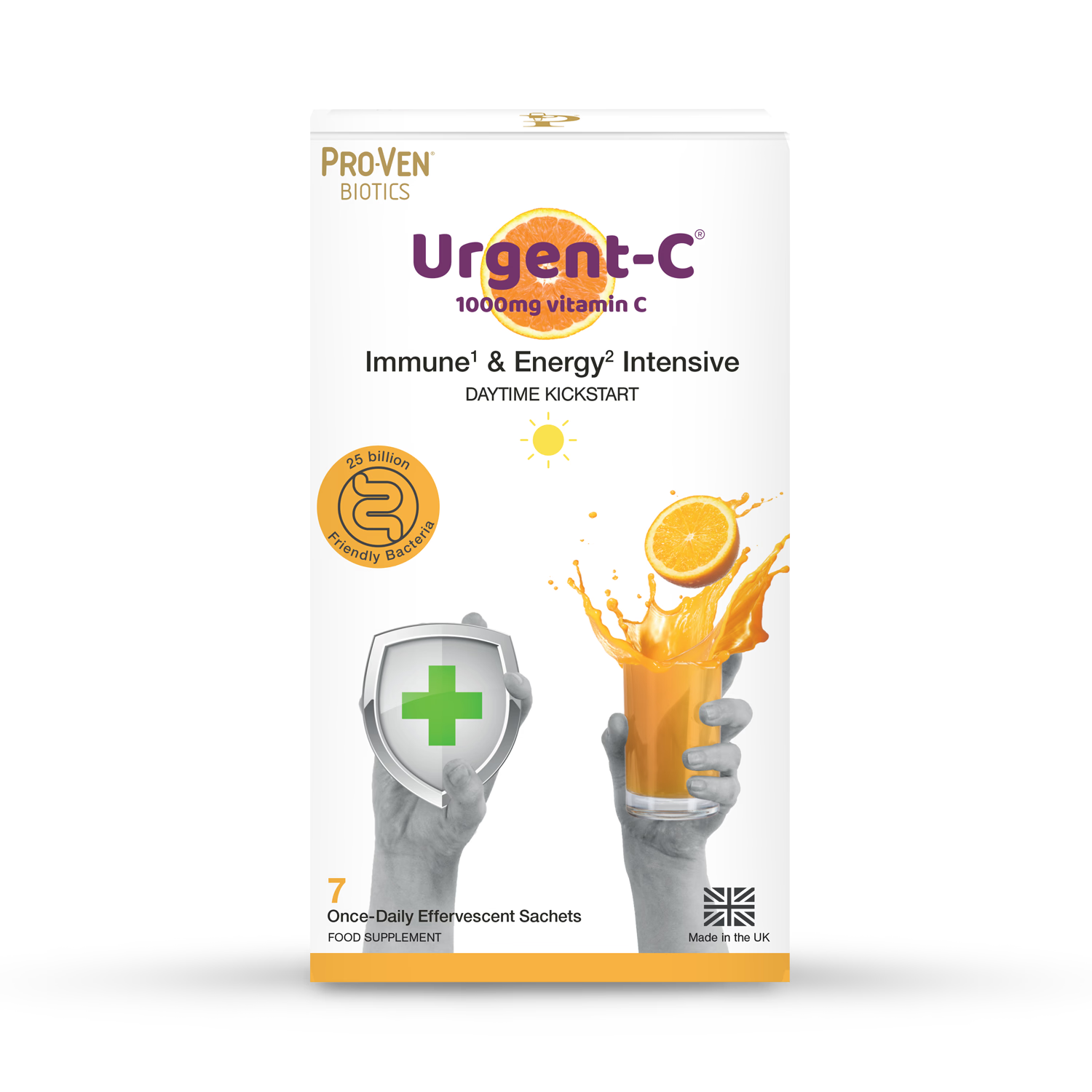Pro-Ven Biotics Urgent-C multivitamin 7 sachets, imported from the UK