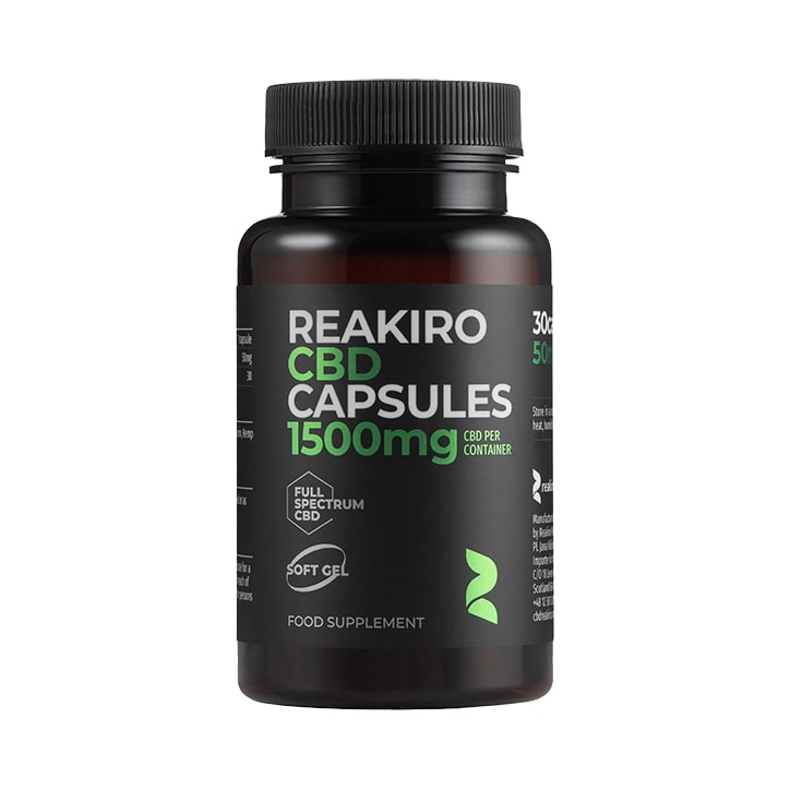 Reakiro CBD Gel 15mg 30 Capsules GOODS Holland&Barrett 50 mg