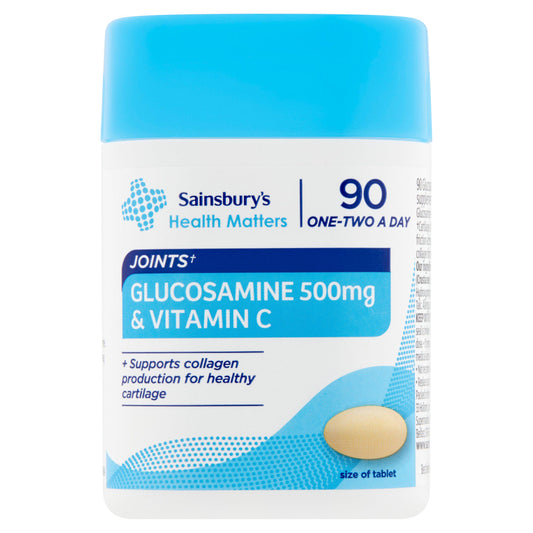 Sainsbury's Glucosamine Sulphate & Vitamin C x90 500mg bone & joint care Sainsburys   
