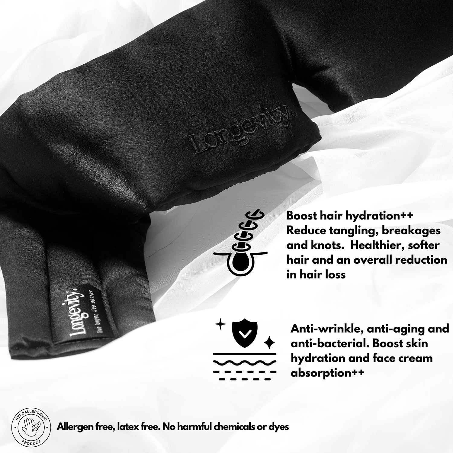 Longevity mulberry silk sleep mask blackout, imported from the UK