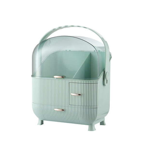 Livingandhome countertop makeup organizer with handle light green (British brand)