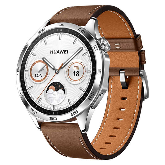 HUAWEI Watch GT 4 46mm Smart Watch - Brown Leather Strap GOODS Boots   