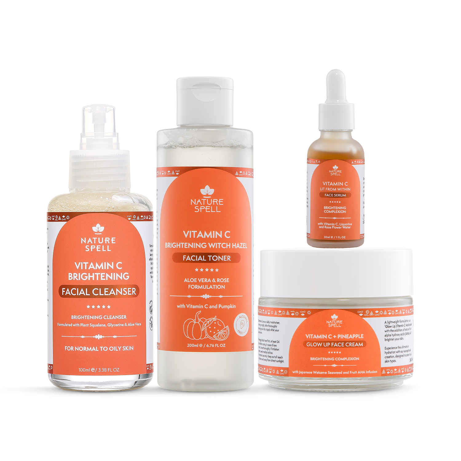 Nature Spell Vitamin C and Fruit AHA skincare set, imported from the UK