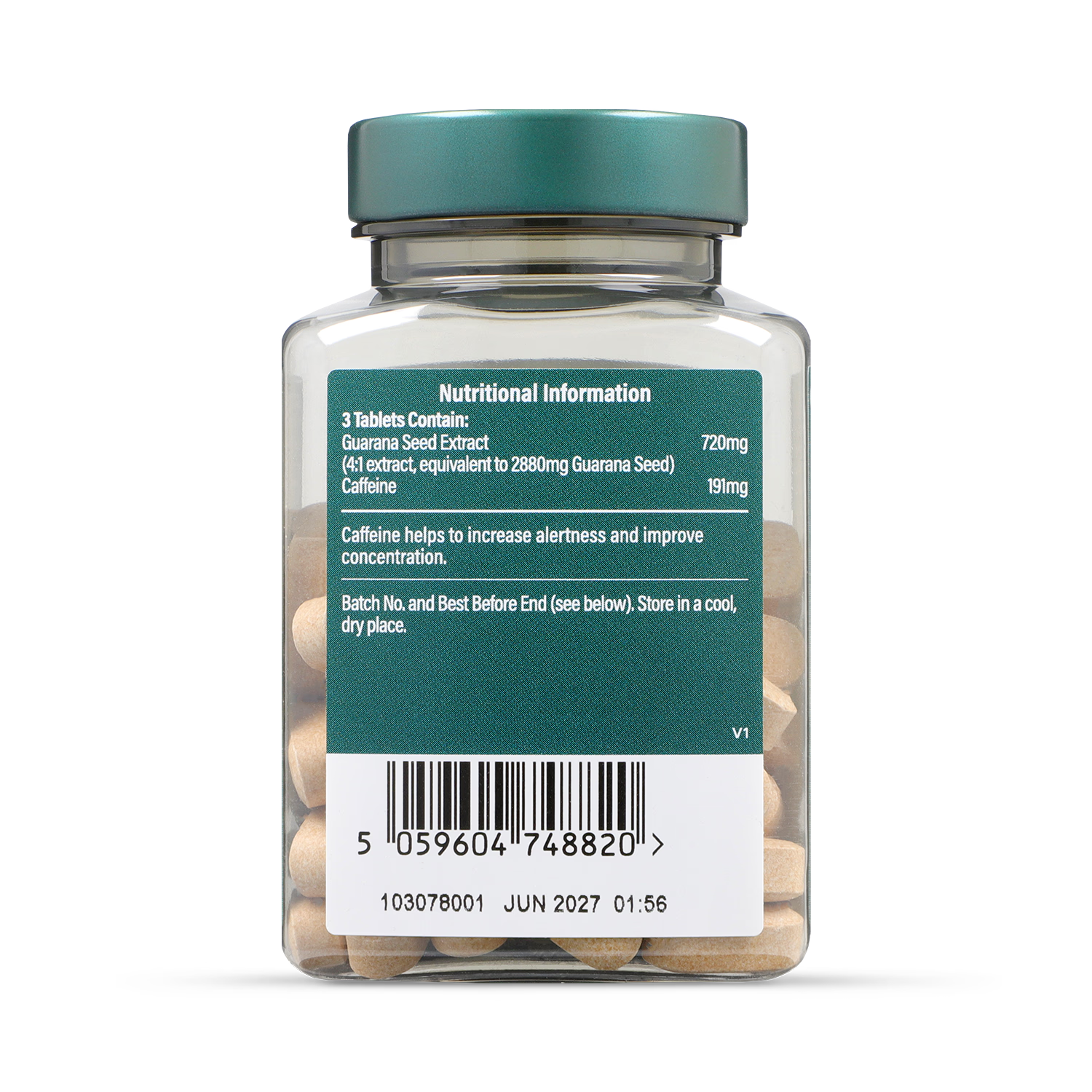 Holland & Barrett Medium Strength Guarana Tablets 90 count, UK version
