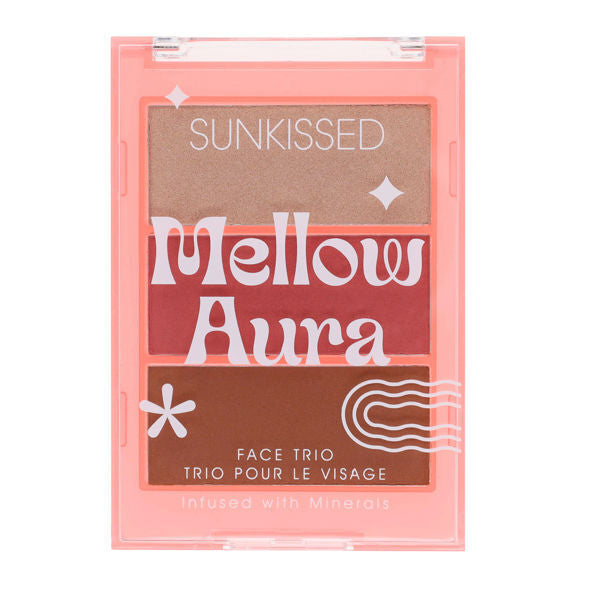 Sunkissed Face Trio palette with highlighter, blush, bronzer (British brand)