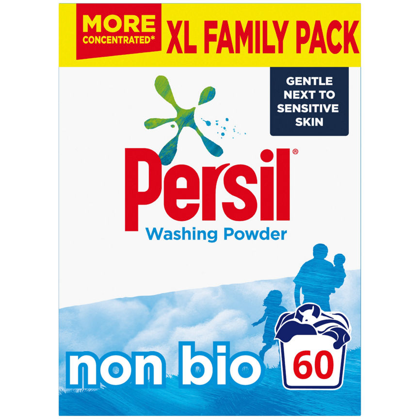 Persil Non Bio Fabric Cleaning Washing Powder 60 Wash General Household ASDA   