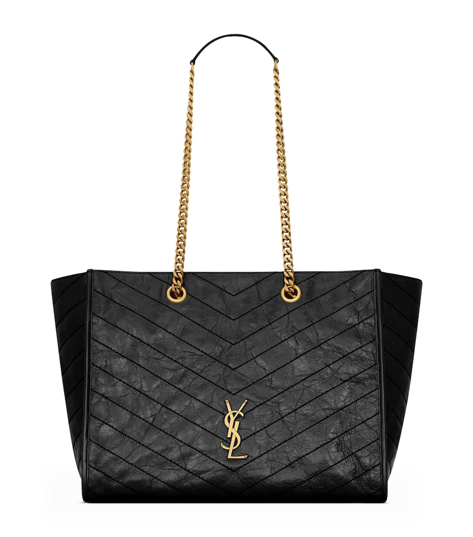 Saint Laurent Niki East-West medium shopping bag crinkled leather, UK version
