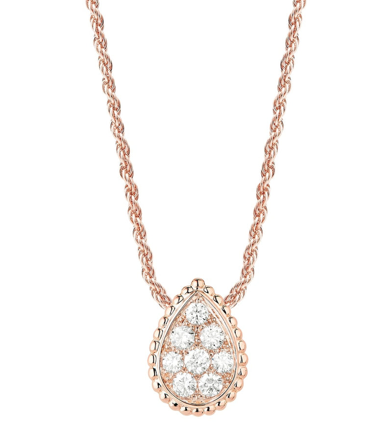 Boucheron rose gold diamond Serpent Bohème pendant necklace (British brand)