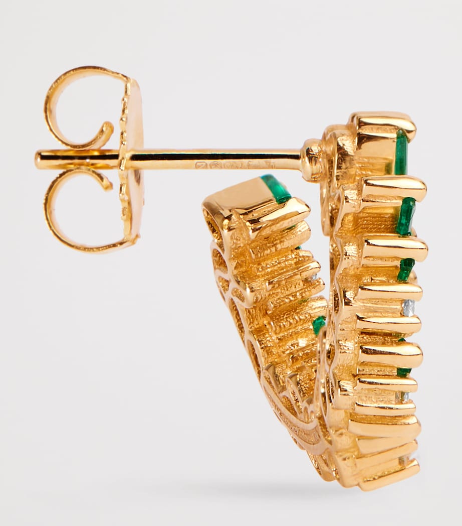Suzanne Kalan Frenzy spiral emerald diamond earrings (British brand)