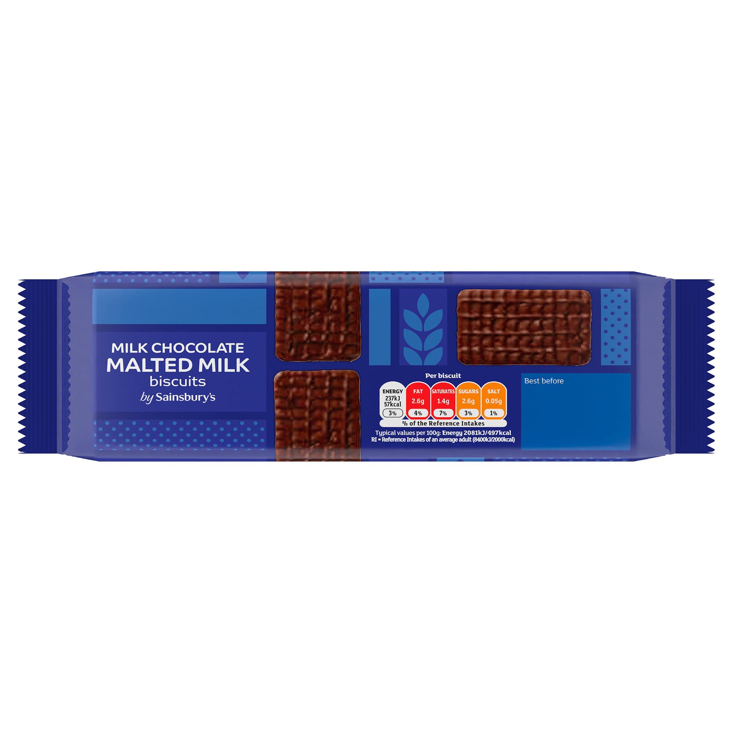 Sainsbury's Milk Chocolate Malted Milk Biscuits 250g GOODS Sainsburys   