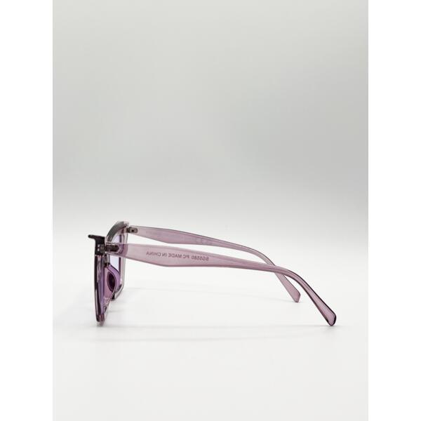 SVNX oversized cateye sunglasses in purple, UK version