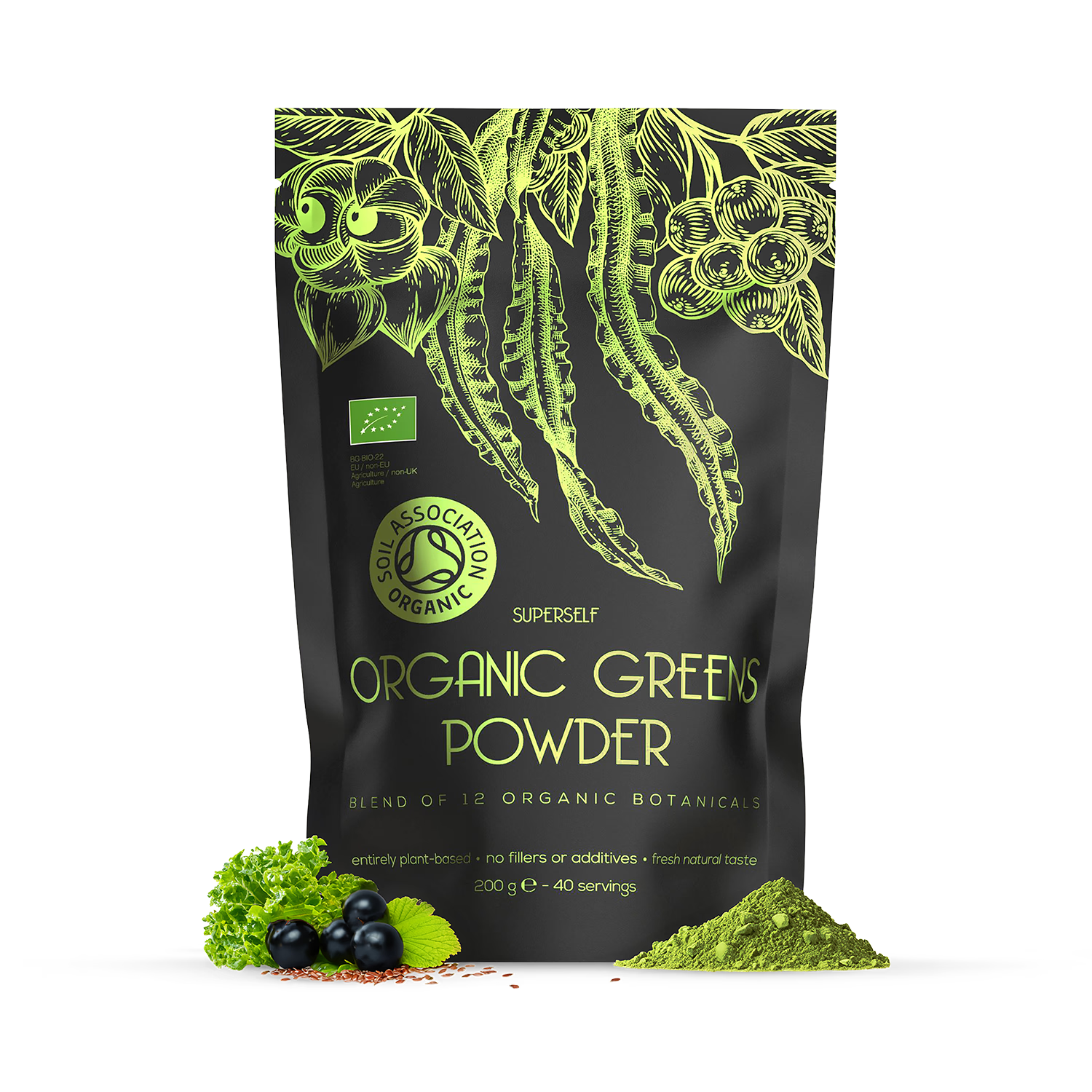 SuperSelf organic super greens powder 200g (British brand)