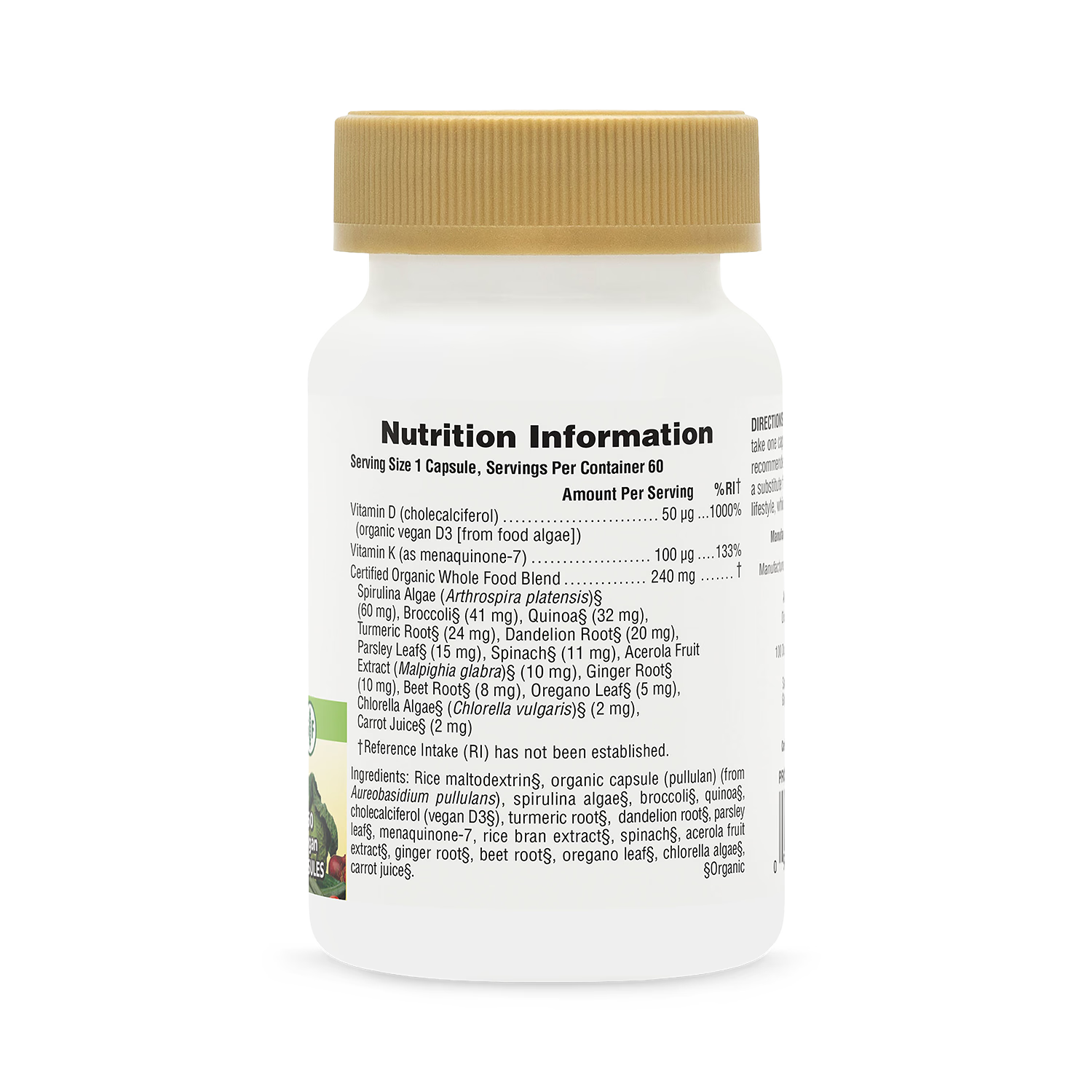 NaturesPlus vitamin D3 K2 supplement 60 capsules, UK version