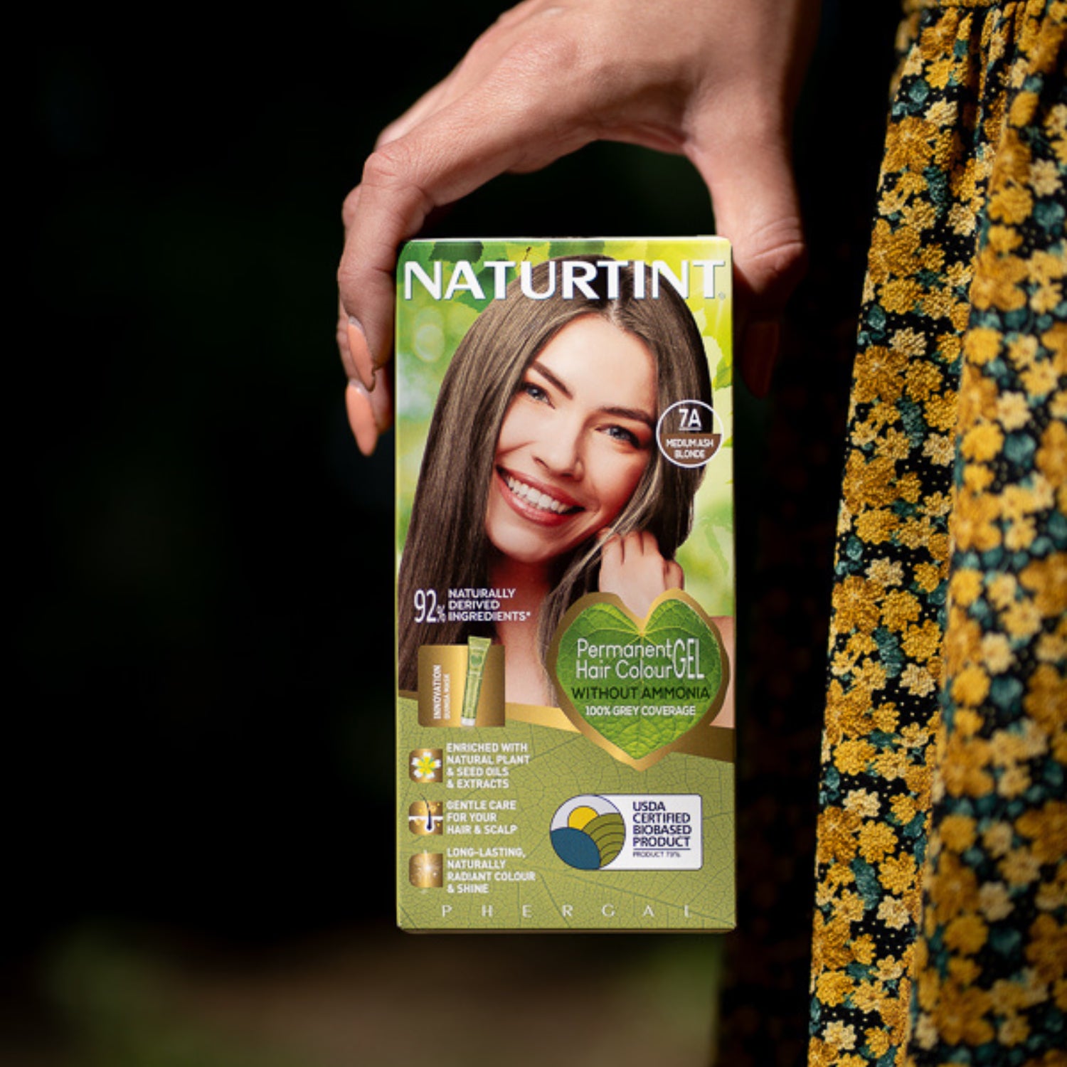Naturtint permanent hair colour gel 7A Medium Ash Blonde 170ml, imported from the UK
