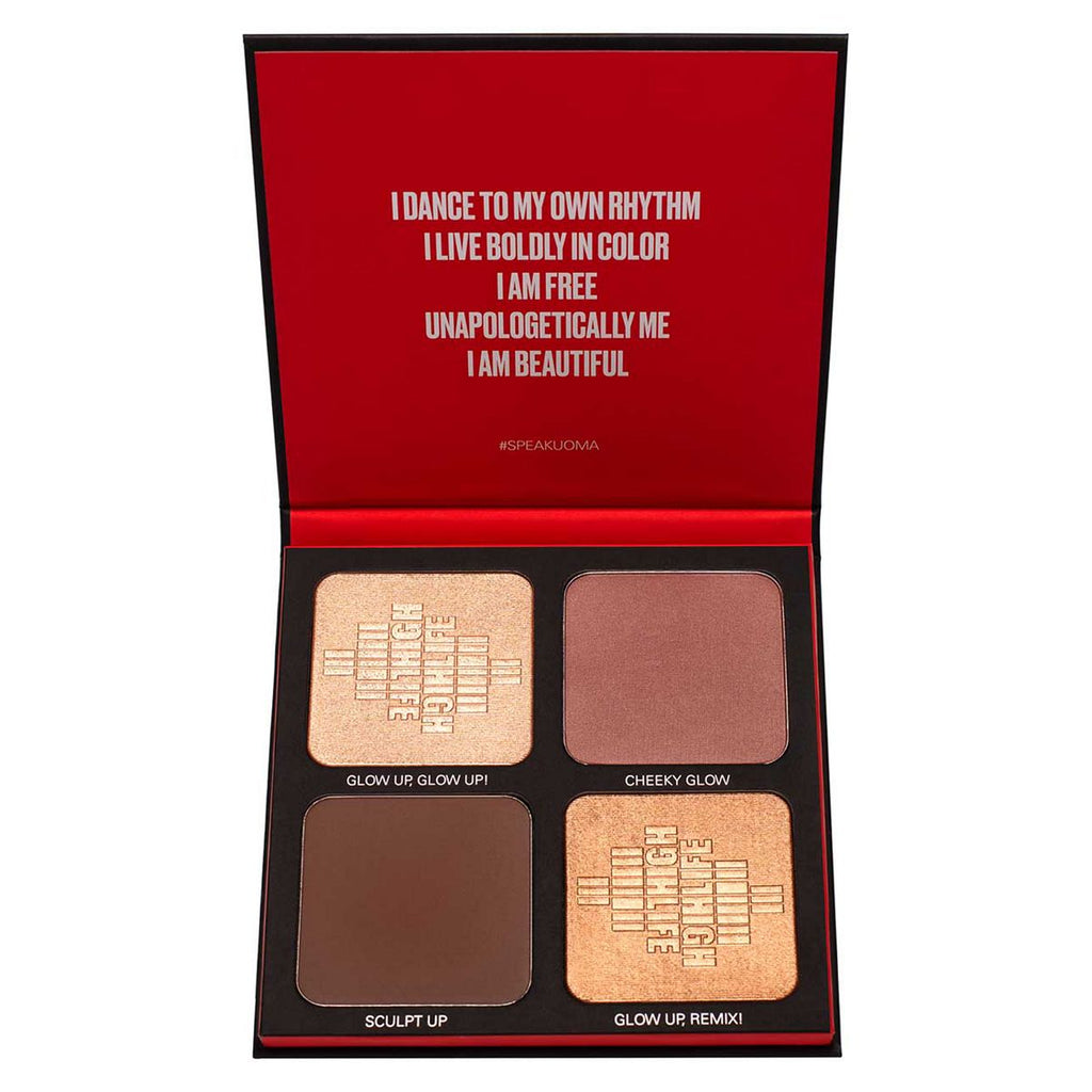 UOMA Beauty High Life Highlighter + Contour Face Palette - Medium to Deep