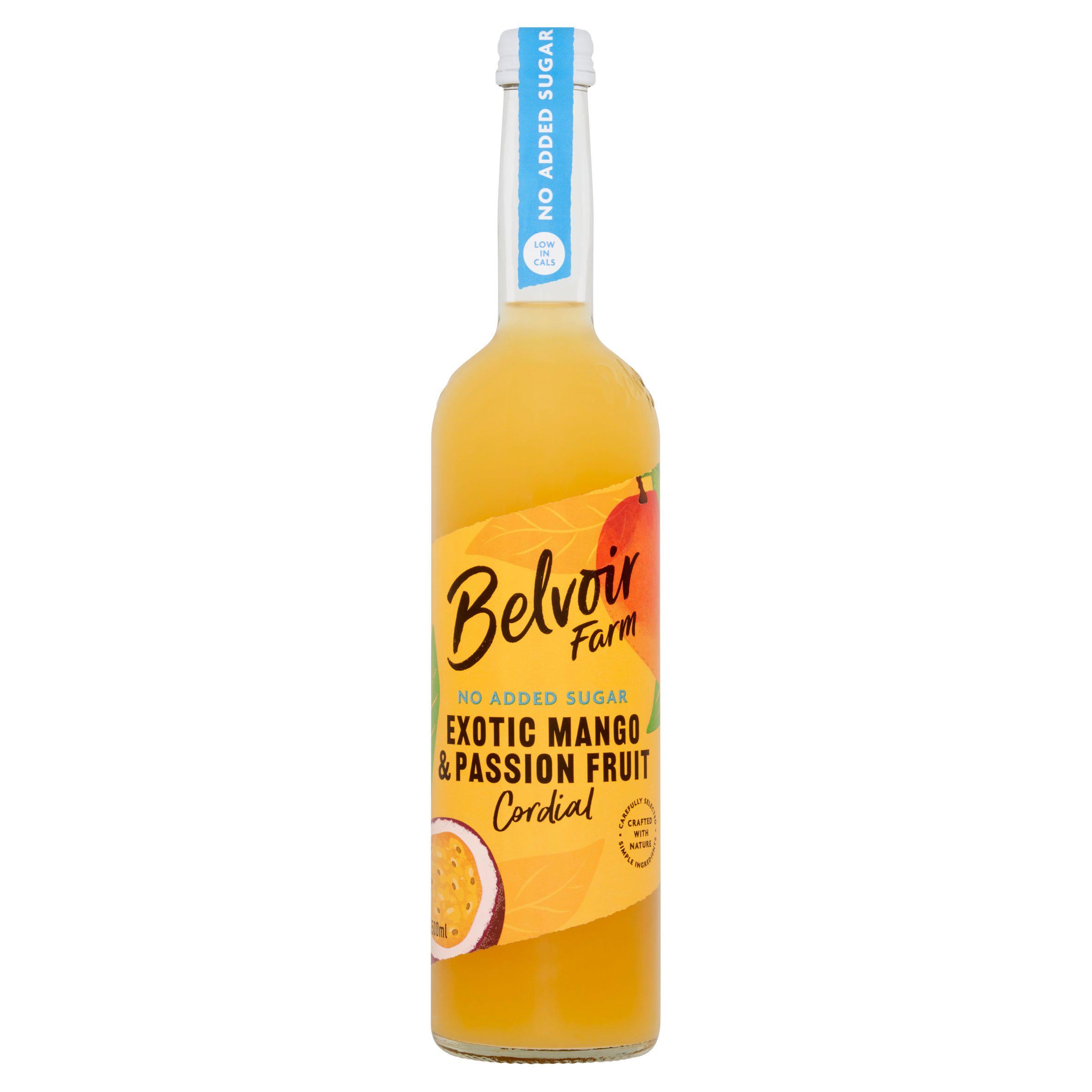 Belvoir Farm No Added Sugar Exotic Mango & Passion Fruit Cordial 500ml GOODS Sainsburys   