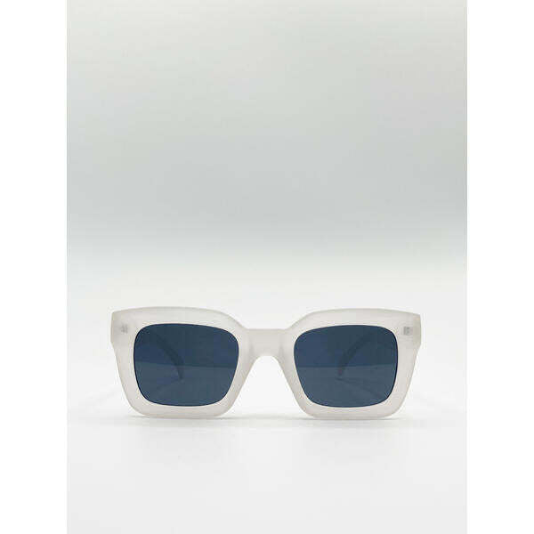 SVNX oversized cat eye sunglasses matte white, UK version