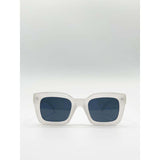 SVNX oversized cat eye sunglasses matte white, UK version