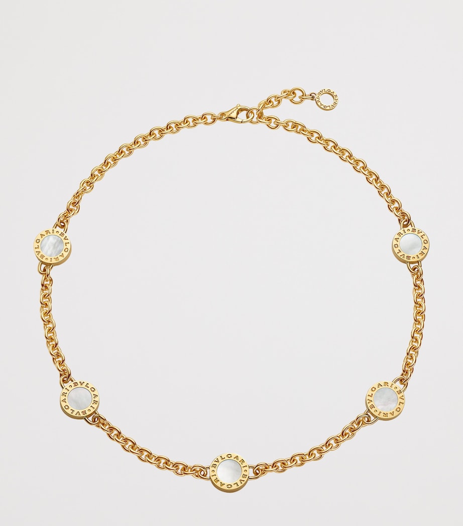 Bvlgari yellow gold mother-of-pearl onyx necklace, UK version