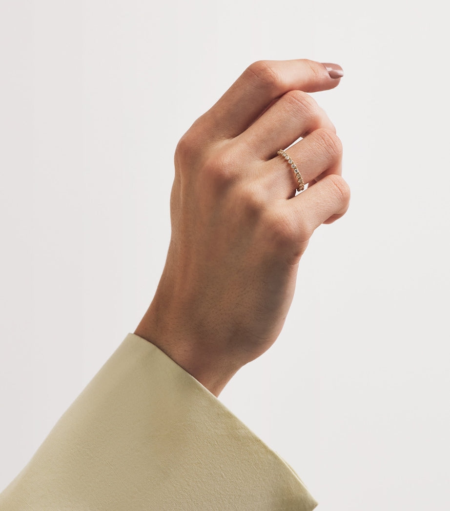 Jennifer Meyer Ring Gelbgold Diamant 3 Krappen, importiert aus Großbritannien