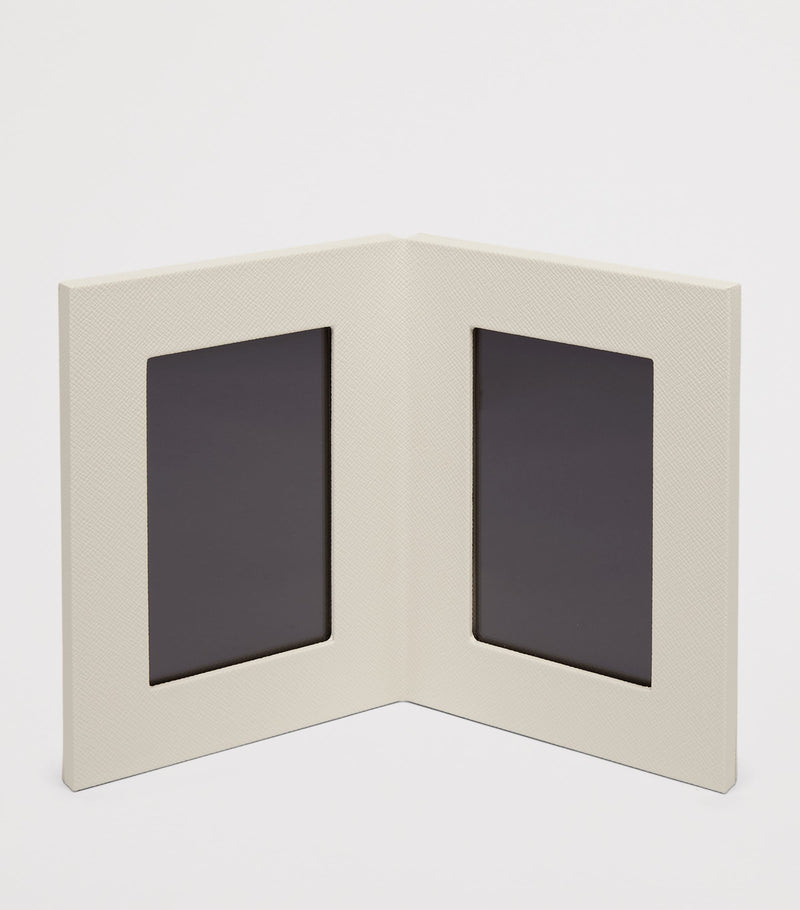 Smythson Calfskin Panama Double Frame 6 x 4 (British brand)