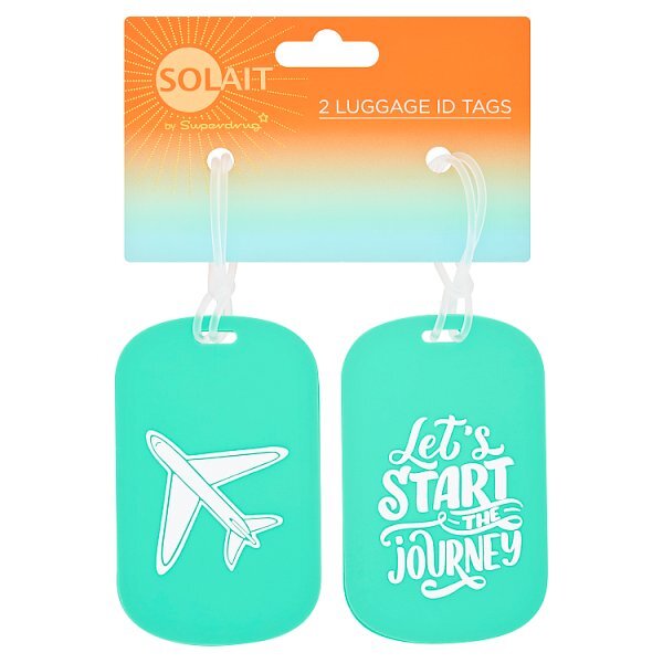 Solait Luggage Tag Set of 2 - Colours Pink Blue or Green GOODS Superdrug   