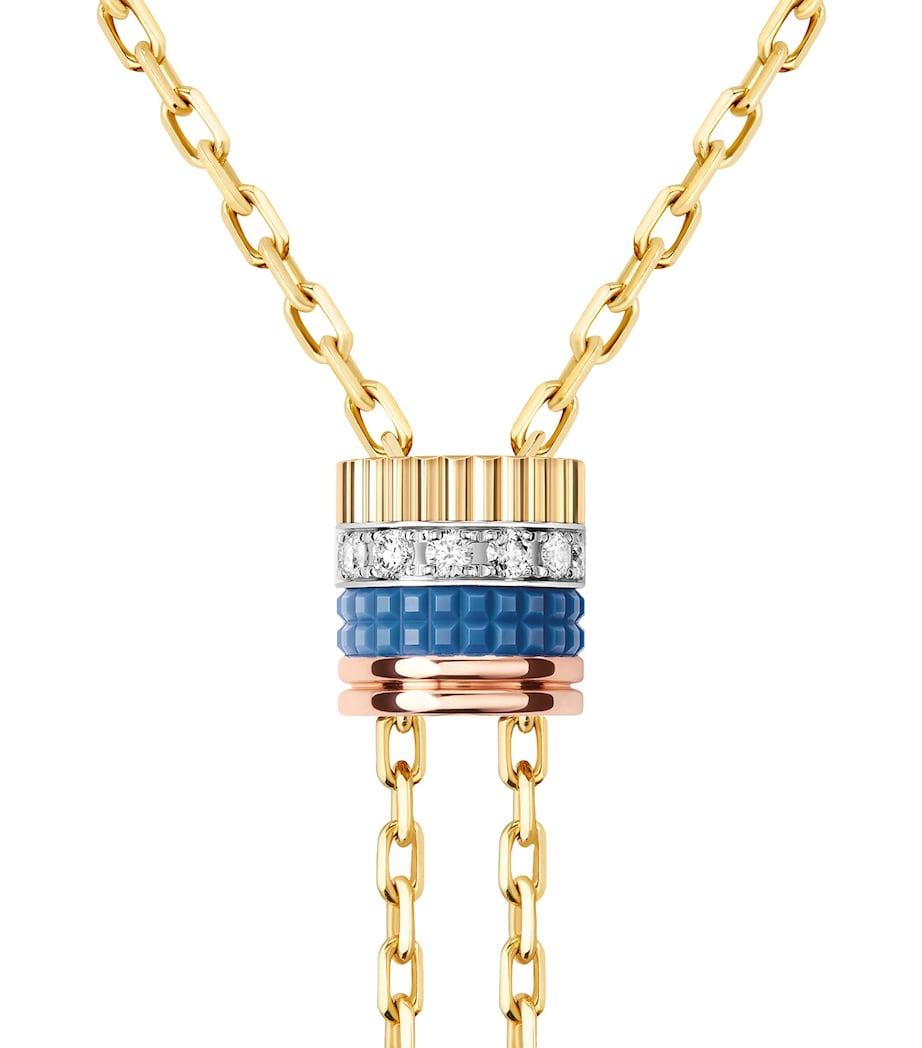 Boucheron Quatre blue tie necklace 18K gold diamonds, UK version